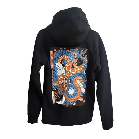 Dolly Noire Kunyoshi Hoodie Men Size XS Sweatshirt Black Pullover Graphic Print - Picture 4 of 9